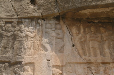 The relief of Shapur II and his vassals: Chowgan Gorge