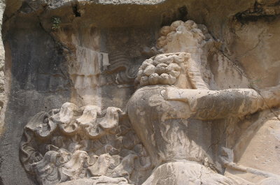 The relief of Bahram I and Ahura Mazda: Chowgan Gorge