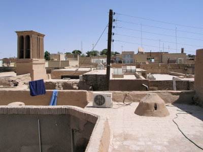 The view from the rooftop of Hotel Silkroad, Yazd